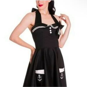 Hellbunny motley sailor halter pinup dress